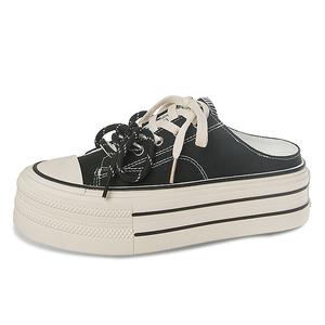 JINDUN Женские тапочки с закрытым носком на резиновой подошве, устойчивые к истиранию, черные, цвет Black