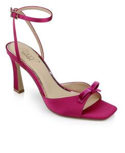 Женские сандалии Elisha Bow с квадратным носком Jewel Badgley Mischka, Pink Satin