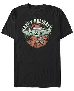Мужская футболка с короткими рукавами Star Wars Mandalorian Grogu Holidays Fifth Sun, черный