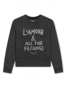 Толстовка с надписью Zadig & Voltaire Kids, черный