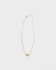 Колье с микро-кулоном в форме треугольника Eternal Gold из желтого золота с бриллиантами Prada, золото/белый