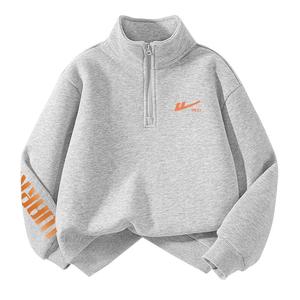 Детский свитшот с полуоткрытым воротником Moderate WARRIOR, [fleece-lined]серый/оранжевый красный label silicone k+h оранжевый label right sleeve k