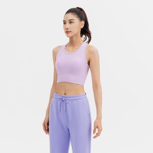 Женский спортивный топ Decathlon для низкой нагрузки с майкой-регланом лилового цвета