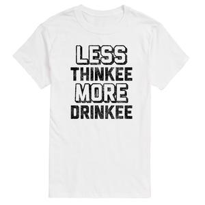 Мужская футболка с рисунком Big & Tall Less Thinkee More Drinkee License, белый