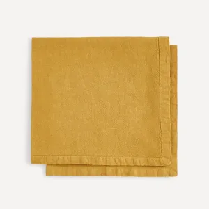 Набор из 2 льняных салфеток для комнаты - El Corte Inglés, горчица