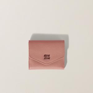 Маленький кожаный кошелек MIU MIU, розовый