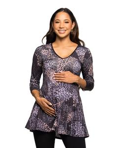 Женская туника для беременных с V-образным вырезом 24seven Comfort Apparel, Gray Multi