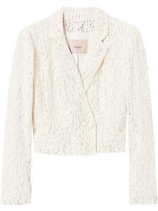 TWINSET пиджак с кружевными вставками, белый