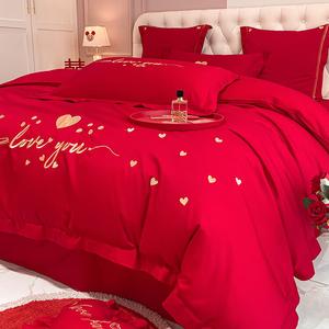 FUANNA Комплект постельного белья 6 предметов, простыня на резинке 180 см, пододеяльник 200x230 см, 100% хлопок, вышивка, [Chongai]