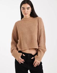 Свободный трикотажный джемпер Miss Selfridge цвета верблюжьей шерсти