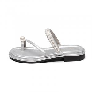 ZHR Серебряные женские шлепанцы с резиновой подошвой, противоскользящие, антибактериальные, цвет Silver