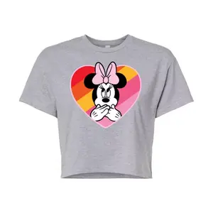 Укороченная футболка с рисунком Минни Маус для юниоров Disney, серый