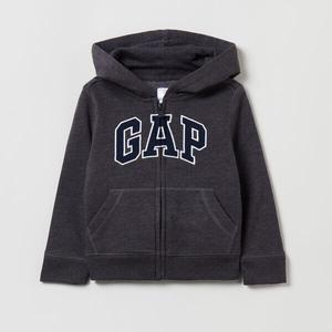 Толстовка с капюшоном из плюша с застежкой-молнией Gap, серый