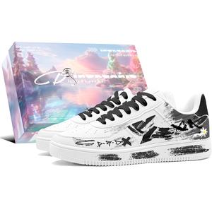 XTEP Кроссовки для скейтбординга Air Force One с противоскользящей подошвой и износостойким покрытием, мужские, черно-белые