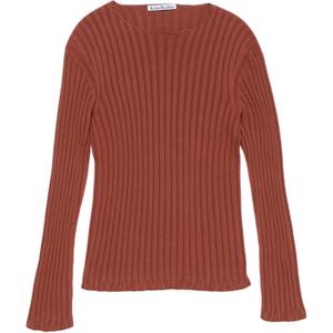 Рельефный хлопковый свитер Acne Studios, красный