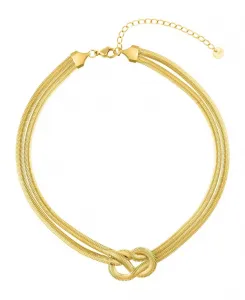 Золотистое ожерелье-воротник с регулируемым узлом, устойчивое к потускнению Adornia, gold