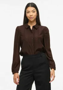 Блузка vizania с длинными рукавами и застежкой на пуговицы Vila, Coffee Bean