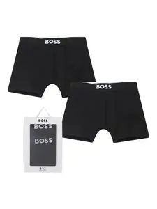 Комплект из двух боксеров с логотипом BOSS Kidswear, черный