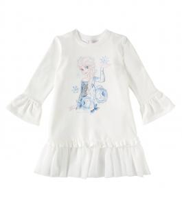 Платье-свитшот из хлопка Monnalisa, цвет panna