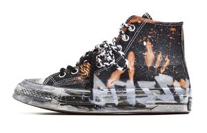 Чак 70 Vintage Distressed, дистресс, устойчивые к граффити и истиранию высокие кеды Unisex Converse, черный