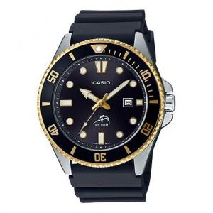 Часы CASIO Stainless Steel Case Waterproof Sports Mens Black Analog, черный