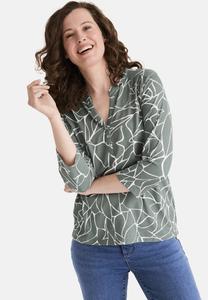 Топ Stooker Women MARIE PRINT 3/4-ARM, Green Abstract Aop/Green