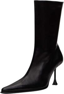 Женские ботильоны FOWT с заостренным носком и высокой шпилькой, короткие ботинки с боковой молнией, сексуальная обувь для вечеринок и клуба, размеры 4-16 США, Black