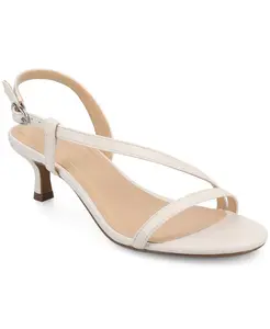 Женские босоножки Jemry на низком каблуке с асимметричными ремешками Journee Collection, коричневый/бежевый