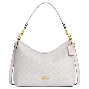 COACH Сумка через плечо из лакированного холста большая унисекс меловая
