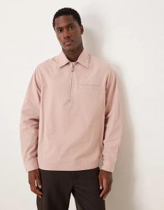 Рубашка ASOS DESIGN из поплина с застежкой-молнией на застежке-молнии лилового цвета