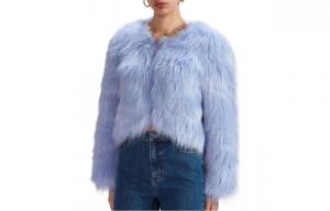 Короткое пальто Self-portrait женское дымчато-синее