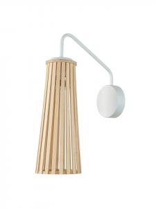 Настенный светильник (Ш) 12 x (В) 39 см из белого дерева (свет)