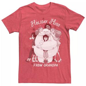 Мужская футболка с праздничными объятиями Big Hero 6 от дедушки Disney