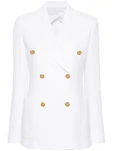 Двубортный пиджак с заостренными лацканами MAX MARA, белый