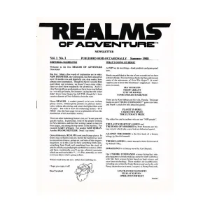 Журнал Realms of Adventure #1, Fantasy Adventures & Supplements (Gary Gygax and New Infinities)