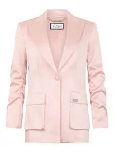 Атласный пиджак с клапанами на карманах Philipp Plein, розовый
