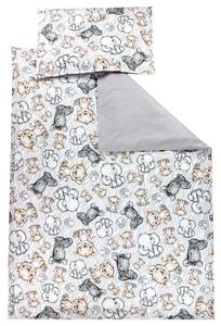 Детское постельное белье ТупТам с рисунком двустороннее постельное белье из 2-х предметов, цвет: Сафари/Серый, размер: 120х90 см TupTam