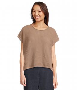 Свитер Eileen Fisher Jewel Neck Sweater, Cocoa