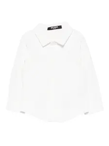Рубашка с геометрическим узором Balmain Kids, белый