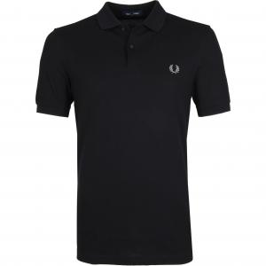 Поло с коротким рукавом с вышивкой лаврового венка FRED PERRY, черный