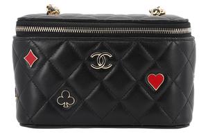 CHANEL Бархатная сумочка-коробка Сумка через плечо Кроссбоди Женская косметичка черная