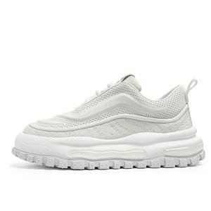 Низкие, износостойкие, нескользящие, массивные, мужские кроссовки AD, White