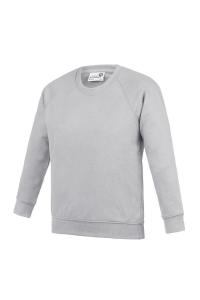 Школьная толстовка Academy с круглым вырезом реглан AWDis, серый