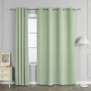 Плотные шторы , затемняющие шторы, шторы на люверсах, защита от солнца, спальня, гостиная, высота x ширина 225 x 135 см, зеленый, 1 шт. Joyswahl