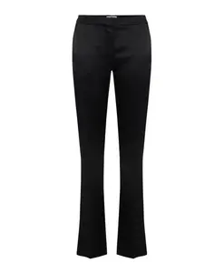 Атласные брюки с разрезами Elisabetta Franchi, черный