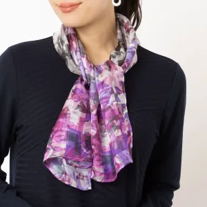 Шелковый шарф с геометрическим градиентом Lobjie, цвет Pink