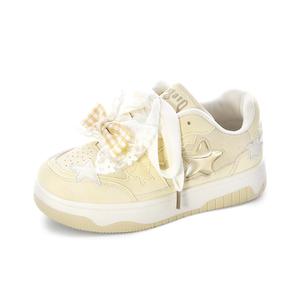 Низкие женские кроссовки PIPI PURPLE, Yellow (Detachable Bowknot)