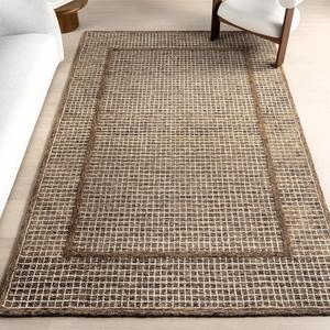 nuLOOM Emaline Geometric ковер 229 x 290 см из шерсти для гостиной спальни столовой кухни, Brown/Ivory