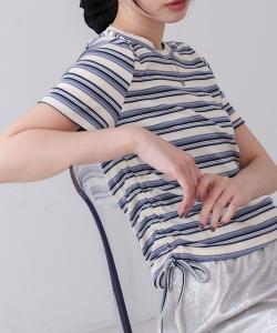 Футболка с многослойной боковой сборкой