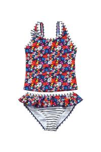 Купальный комплект танкини с цветочным принтом H2O, синий